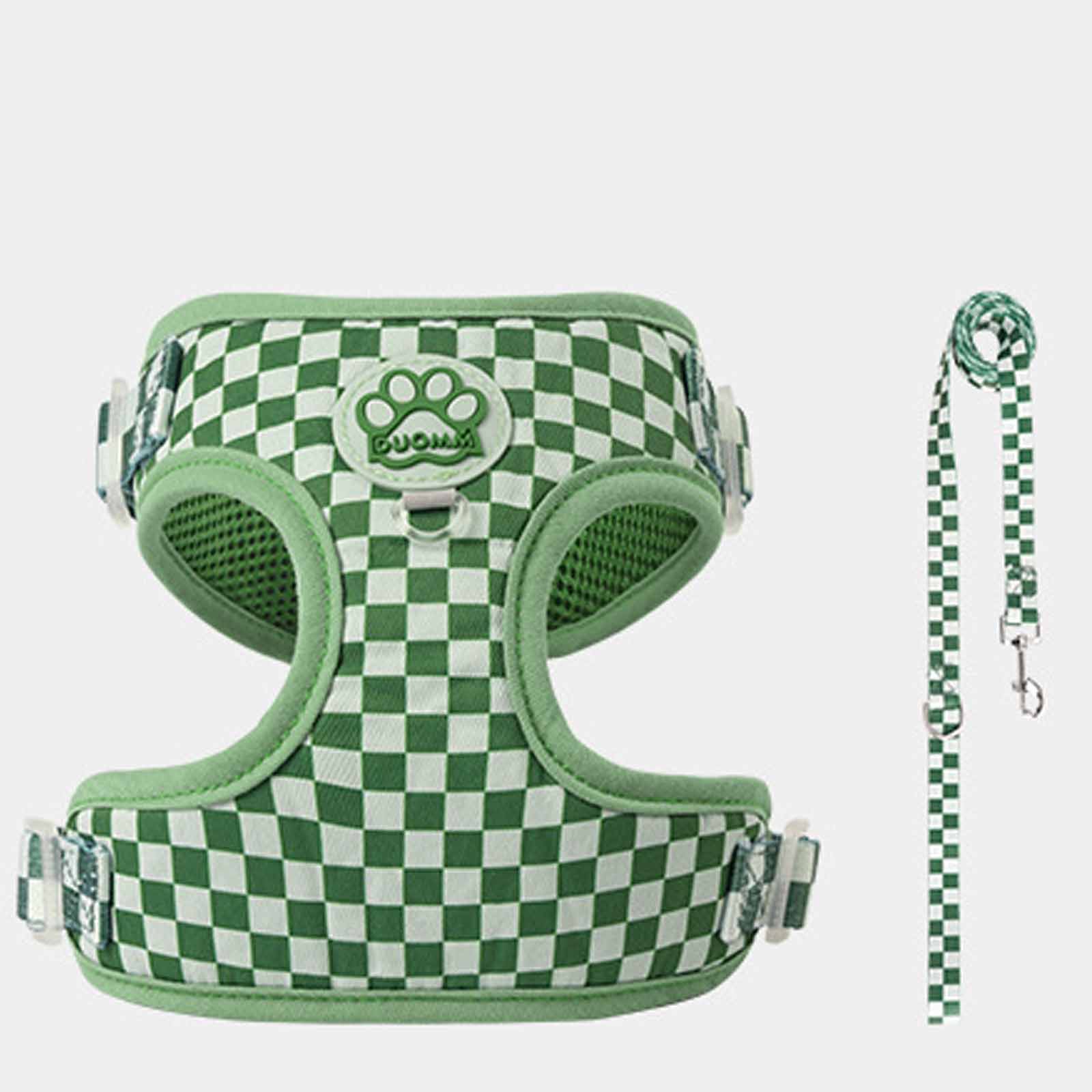 

Small Dog with Leash, Checkerboard I-Shaped Dog , -Escape Adjustable Chest for Puppies and Small S