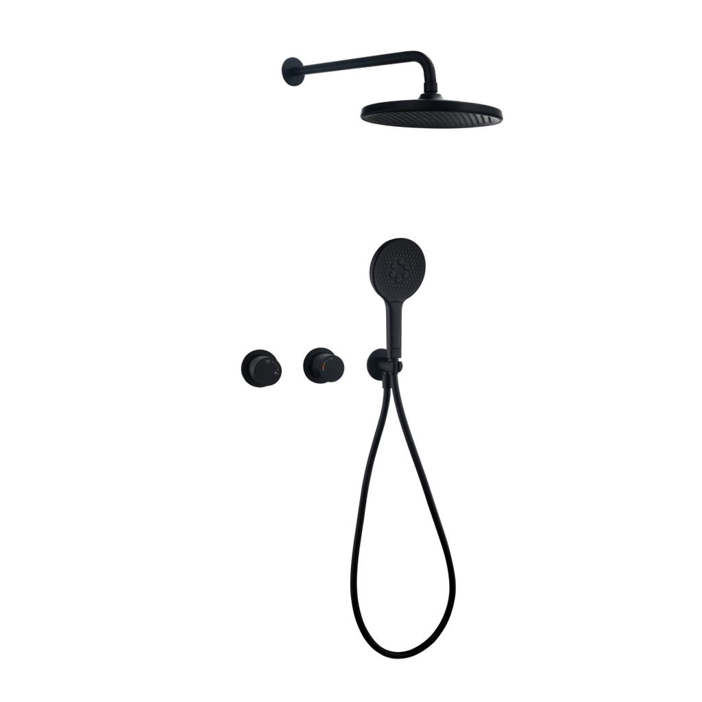 Brushed Gold Bathroom Shower Faucet Wall Mounted Grey Bathroom Shower Mixer Tap Brass Brass Bath Shower Faucet Hand shower Head