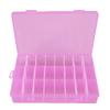 24 Fächer Kunststoff Schmuck Verstellbare Box Abnehmbarer Organizer Perlen Ohrringe Aufbewahrungskoffer (Rosa)