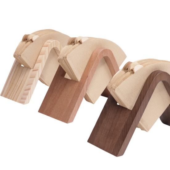 Coffee Filter Holder Storage Rack Stand for Multiple Filter Papers Solid Wood Open Design Keeps Filters Dry Neat Easy Access Coffee Brewing Organizer