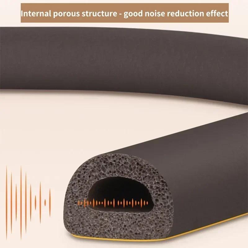 1 Roll 5M Door Window Seal Strip DIEP Self-adhesive Acoustic Foam Sealing Strip Tape Insulation Windproof Rubber Weatherstrip