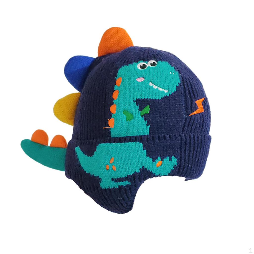 Dinosaur Ear Knitted Hat Beanie Comfortable Windproof Cold Cap Knit for Toddlers Kids