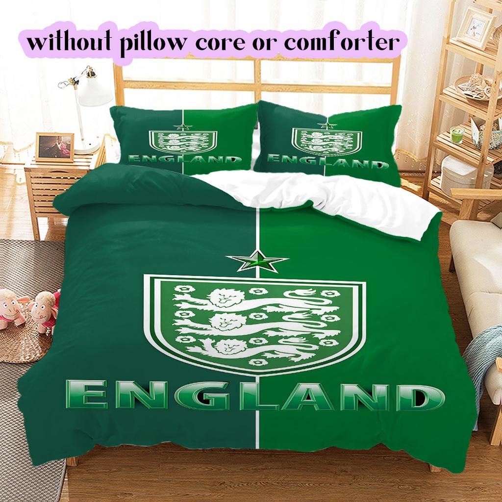 Engeland Voetbal Patroon Beddengoed, Dekbed Set Dekbedovertrek Kussensloop Huis Verjaardagscadeau (1*dekbedovertrek+2*kussensloop, zonder vulling)