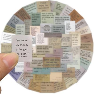 60ks/balení Skvělé vodotěsné DIY Dlouhá životnost Slavné citáty Samolepky Laptop Lednička Obtisky Psací potřeby Příslušenství Scrapbooking
