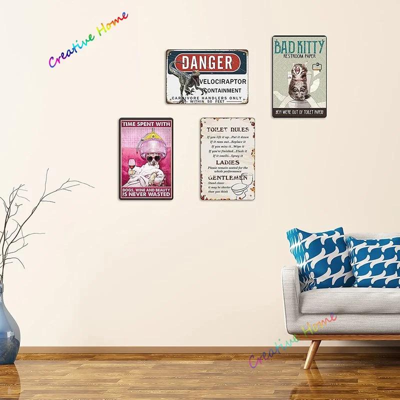 Jack Russell Terrier & Co. Bade Seife Blechschild Kaffee Metallschild Vintage Bar Zuhause Badezimmer Wanddeko Lustiges Schild 12x8 Zoll