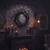 Artificial Twisted Twigs Halloween Black Branch Garland Wall-Mounted Halloween Spooky Wreath  Bar