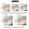 2PC Elegant Floral Sheer Curtains – White & Gold Blooms  Pocket Rod Top for Living Room  Bedroom   Kitchen  Office – Luxe Home Decor