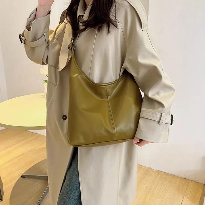 WTEMPO Four Seasons Umhängetasche mit großem Fassungsvermögen für den Arbeitsweg, einfarbige, einfache, lässige Tragetasche für Damen, Schultertasche, Unterarmtasche