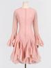 2025 Summer Women's Ruffle Design Waist-Slimming Flared Sleeve Dress