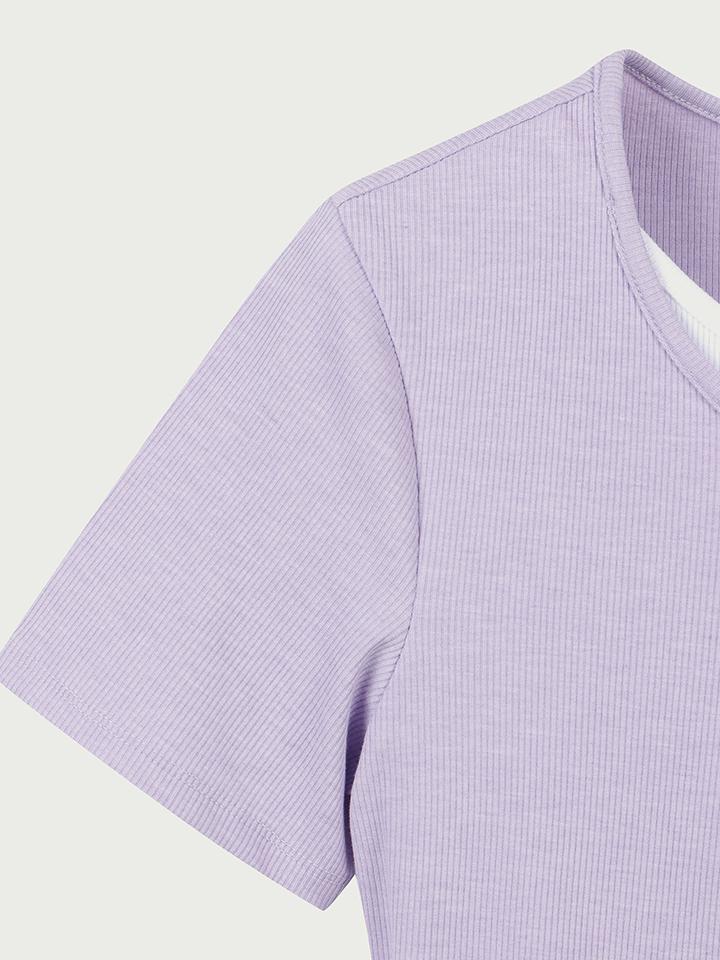 HANGTEN Women'S Whale Layered Shirred Short Sleeve T-Shirt_572(10570-131-410-69)