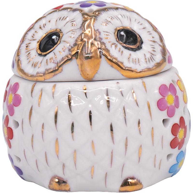 Japonský styl roztomilé sovy aromaterapeutická kamna jednoduchá dekorace pro domácí kancelář z agarového dřeva, keramiky, kadidlo