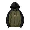 Men's Casual Hooded Drawstring Long Flag Print Sweatshirt With Pockets