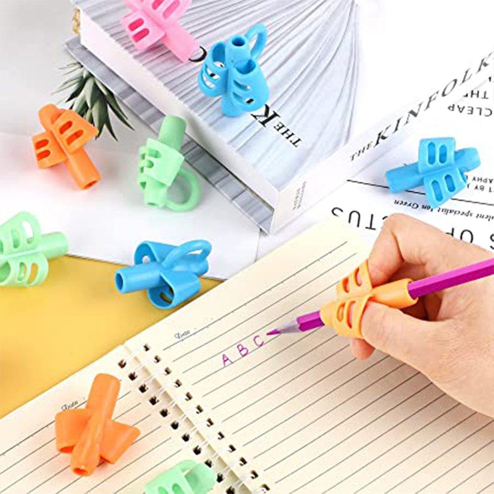 16PCS Mignon Porte-Crayon Poignée Poignée Stylo Enfants Tige Aide à l'Écriture Manuelle Guide Tenue Stylo Correction Posture Pour Cadeau Papeterie Enfants