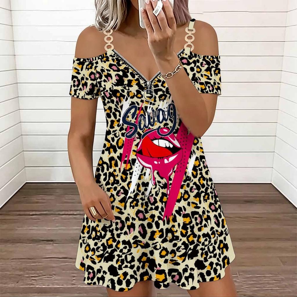 Ladies Spaghetti Strap Oversized Dress Watercolor Floral Printed Summer Loose Gown