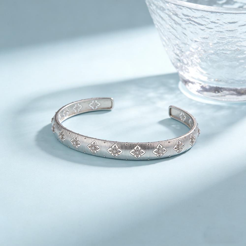Korean Geometric Open Cuff Bracelet in Gold & Silver