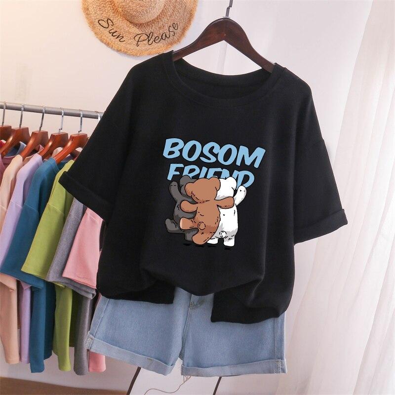 

Женская футболка больших размеров L-5XL футболка с коротким рукавом женский топ 2023 лето однотонная футболка с круглым вырезом оверсайз футболки 5XL чёрный