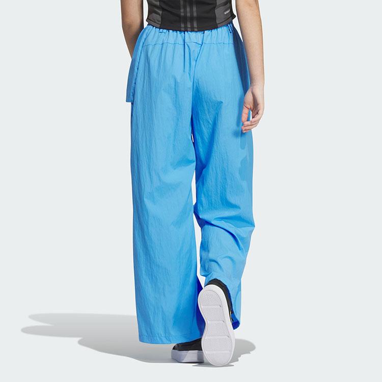 adidas Parachute Tracksuit Bottoms Solid Color Minimalist Water-Resistant Sports Casual Pants Women Bottoms Blue JJ1580