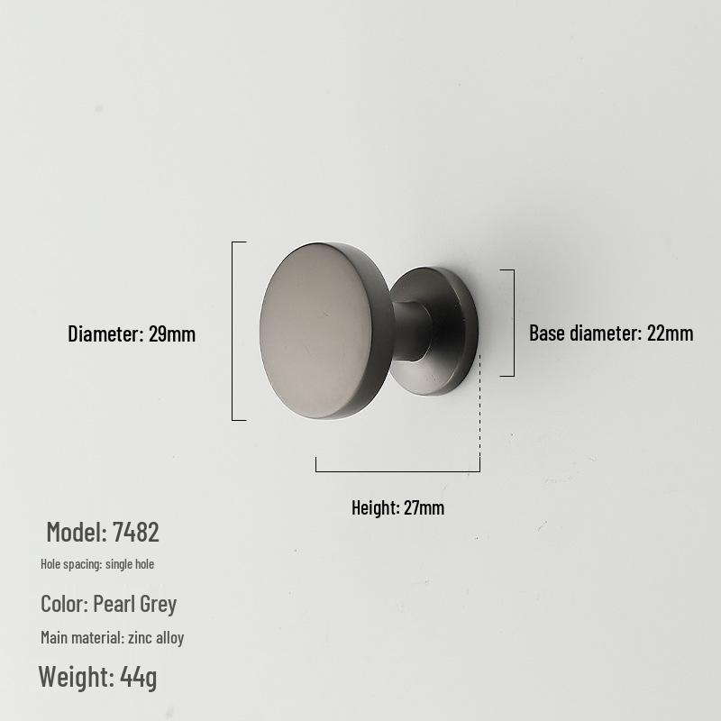 American Minimalist Zinc Alloy Single Hole Handle for Drawer, Shoe Cabinet, Wardrobe - Bright Silver/Gold Finish