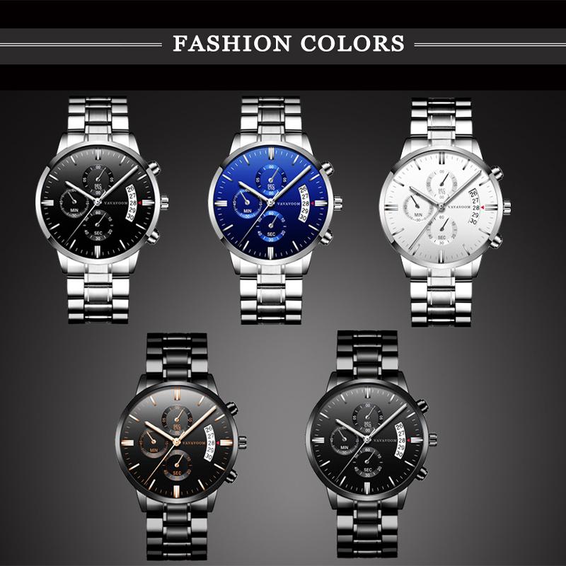 VA VA VOOM Edelstahl Männer Uhren Luxus Top Marke Mode Casual Kleid Quarz Armbanduhr Relogio Masculino Business Kalender Uhren