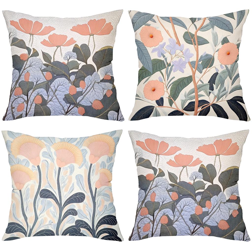 # Boho Floral Print Throw Pillow Covers Pattern Cushion Cover Suitable For Sofa Bedroom Car Pillow Cover