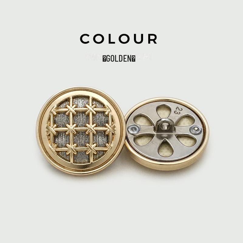 

Wool Coat Suit with Woven Mesh Glitter and Decorative Round Buttons