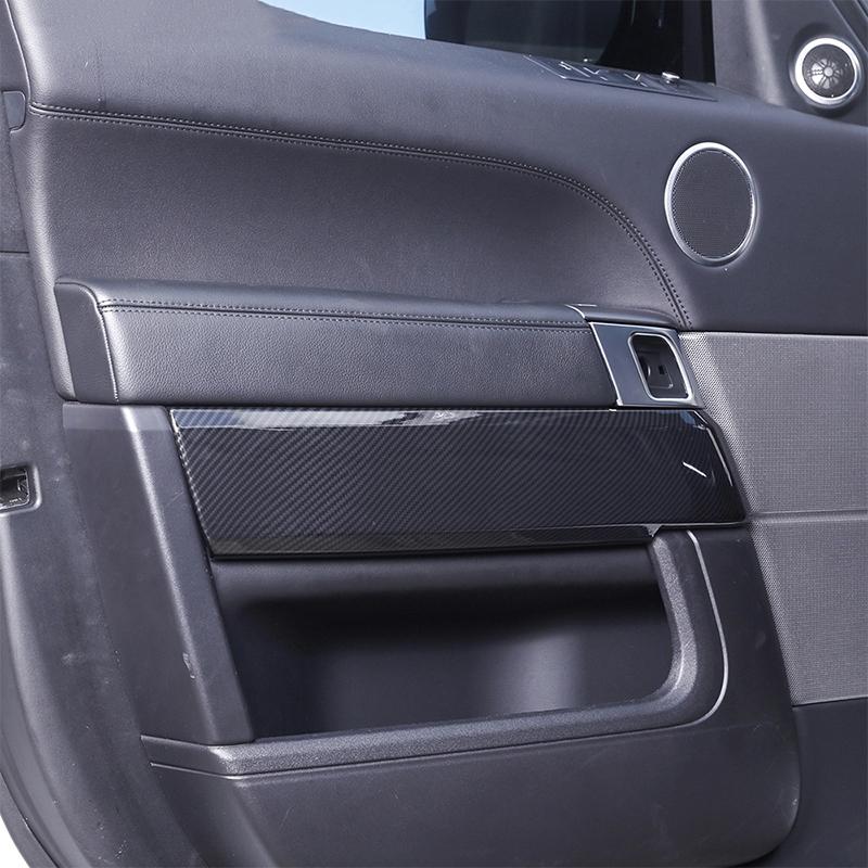 Carbon Fiber Style ABS Plastic Inner Door Decoration Cover Trim For Landrover Range Rover Sport RR Sport 2014-2020 Accessories