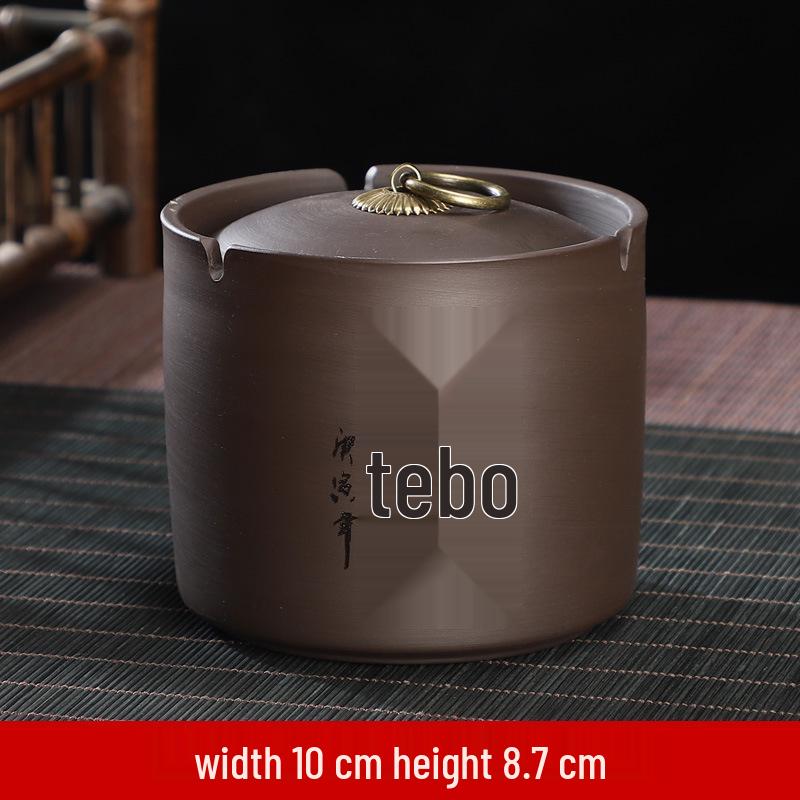 Zisha Ceramic Ashtray with Lid: Medium, Fly-Proof, Retro Home & Office Decor for Extinguishing Cigarettes.