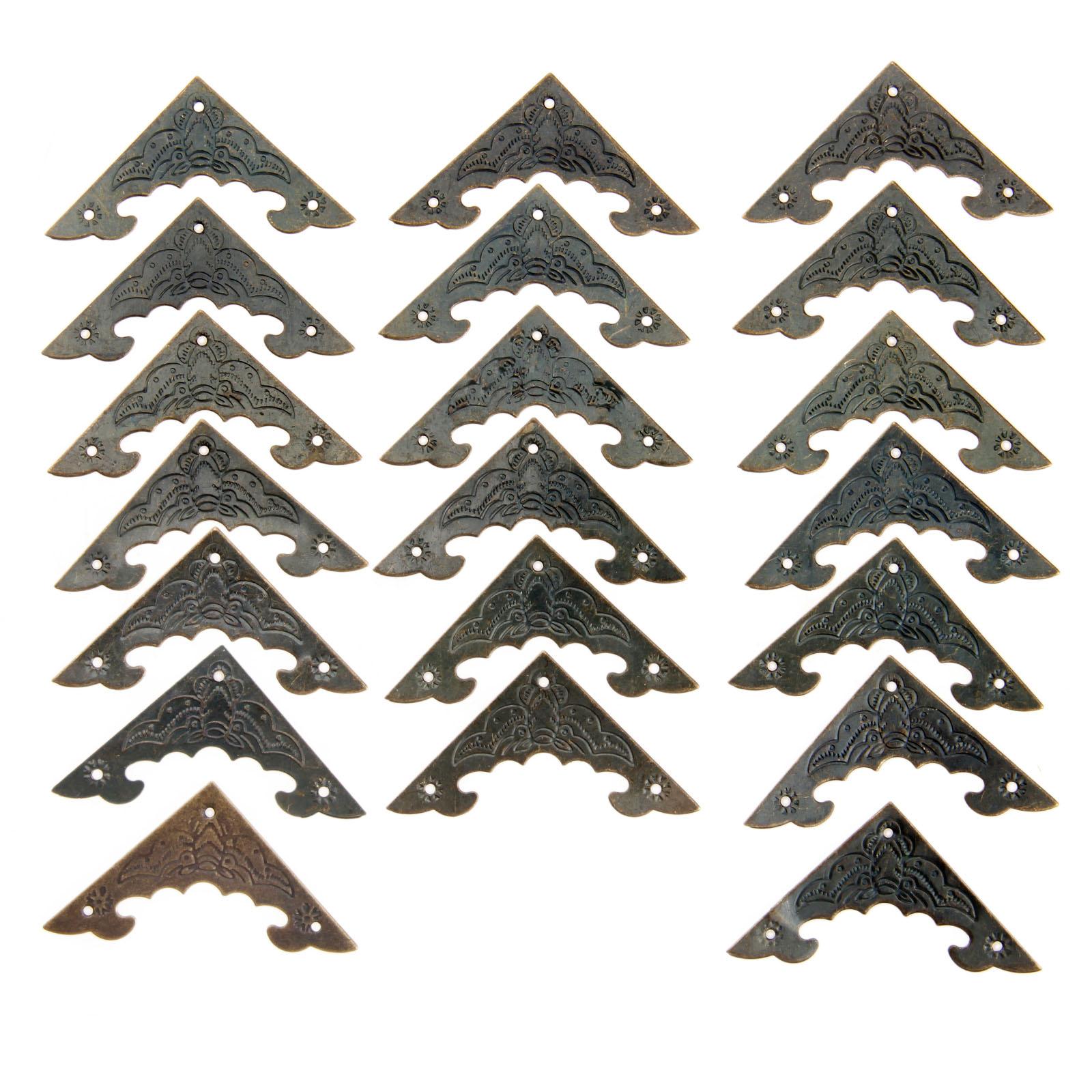 

16Pcs Vintage Metal Flat Corner Protectors Decorative Furniture Guard Edge Cover w/Nails for Jewelry Box Case Gift Box 40mm/58mm