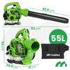Garden Petrol Leaf Blower Vacuum Cleaner with Shredder 3-in-1 370km/h Masterblow7500w