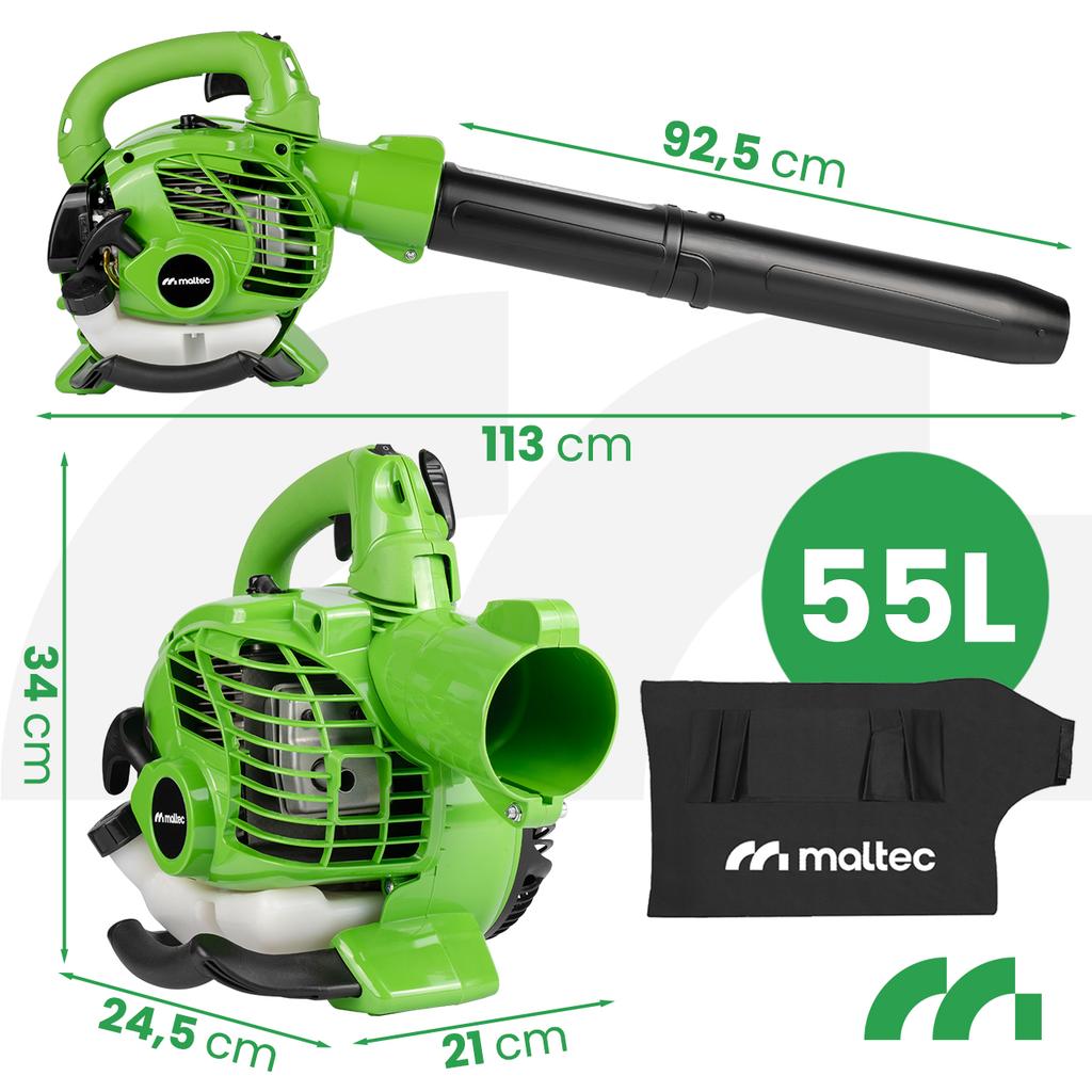 Garden Petrol Leaf Blower Vacuum Cleaner with Shredder 3-in-1 370km/h Masterblow7500w