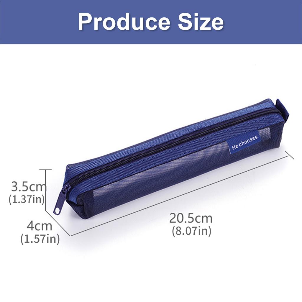 Clear Mesh Pencil Case See Through Pen Pouches Travel Pencil Holder Light Weight Pen Organizers Bag Travel Makeup Bag