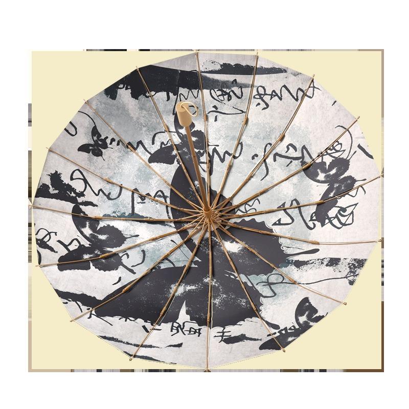 New three-fold 16-bone hand open color glue clear sunscreen aluminum alloy skeleton parasol sunscreen sun umbrella