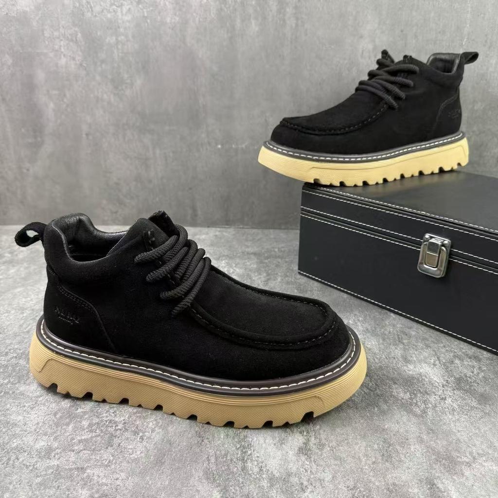 Fashion Men Casual Shoes Platform Non-slip Walking Sneakers Lightweight Walking Shoes Breathable Chelsea Boots Men Snow Boots