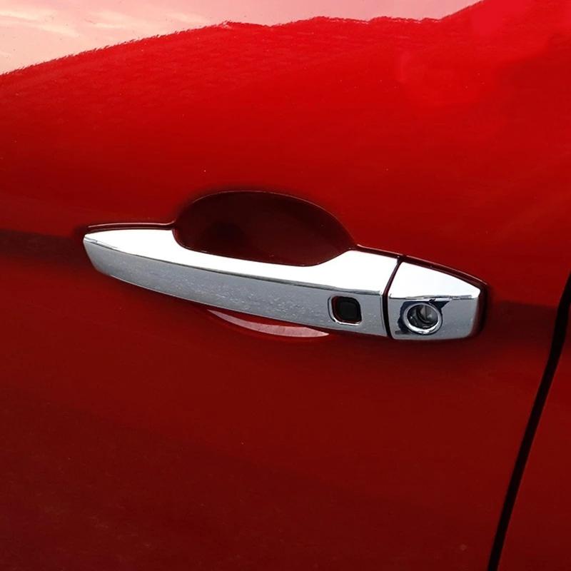 For Mitsubishi Outlander   Auto Styling Accessories ABS Carbon Fiber Chrome  Exterior Side Door Handle Bowl Cover Trim