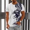 Wolf Eagle T-shirt animal 3D printed streetwear men's casual fashion oversized short-sleeve T-shirt clothing