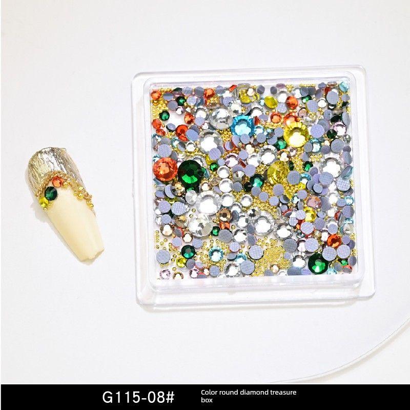 

Internet Hot Bucherati Embossed Nail Stickers G115-08(Color diamond 300 steel ball random)