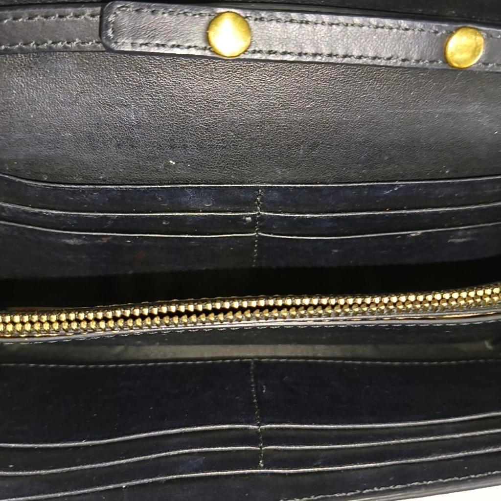 [Pre-Owned] Brown Coated Canvas Wallet With Gold Hardware - Very Good #5I7B25
