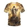 Fashion God Graphic T Shirts Summer Short Sleeve Unisex's Clothing Round Neck Cross 3d Printed T-shirt Christian Jesus Unisexs Clothes