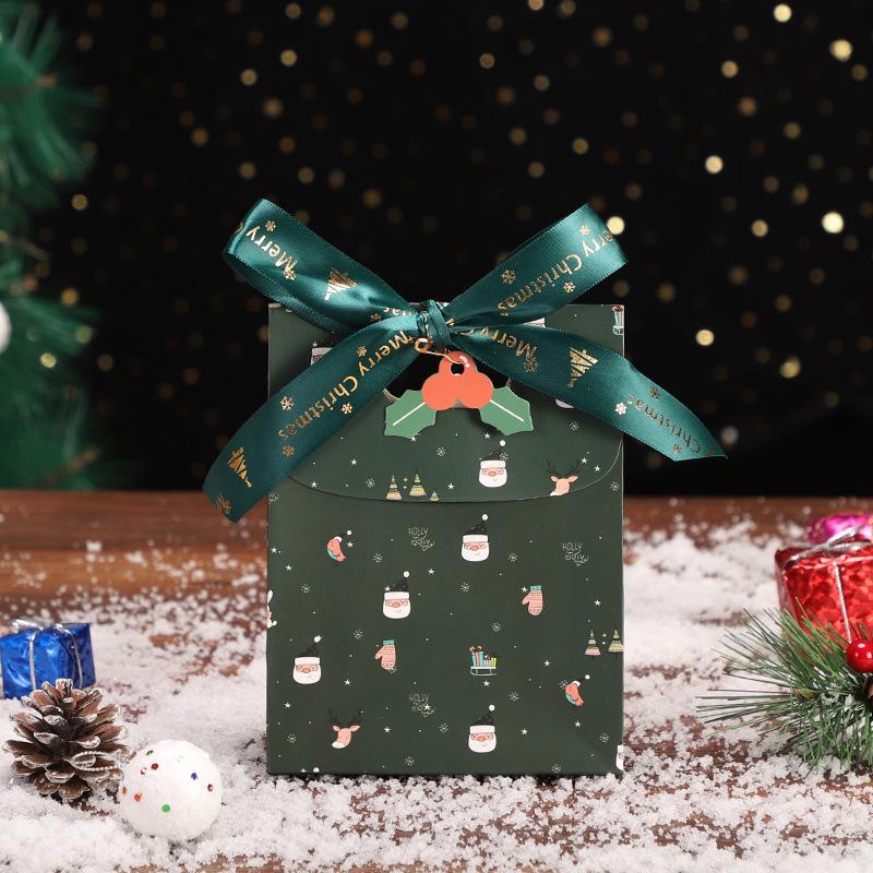 

Peaceful Snowman & Apple Christmas Gift Tote with Silk Flower 12.5*6*16.5cm