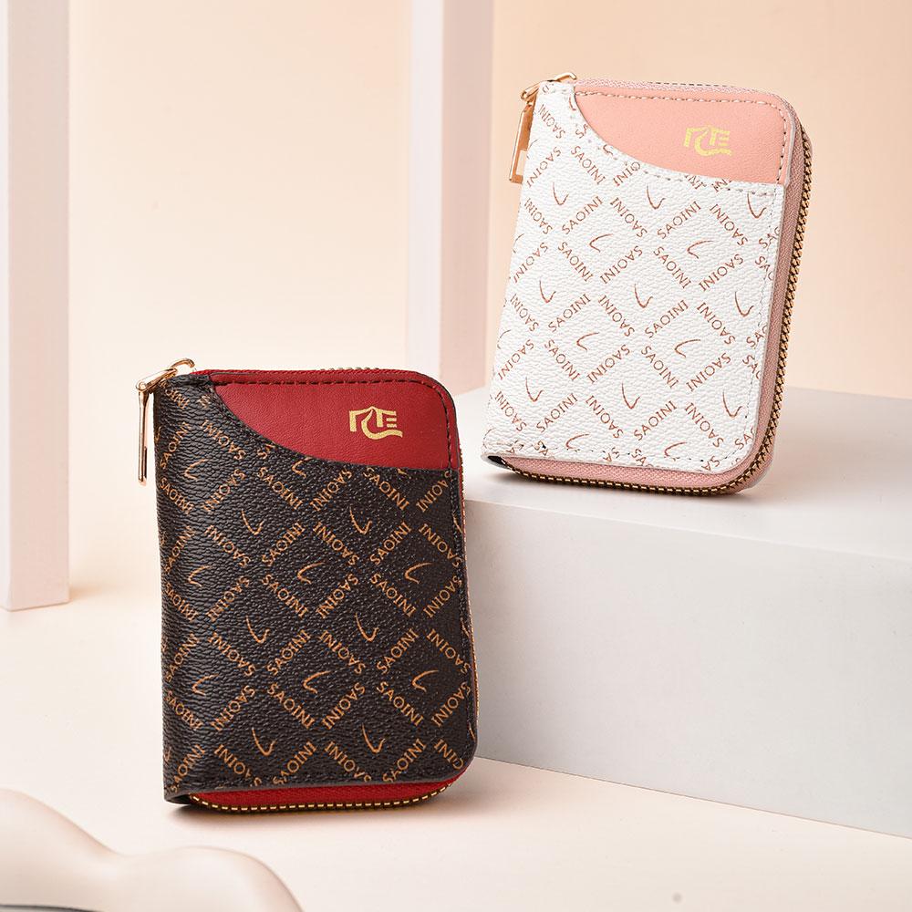 New Women's Small Wallet Premium Sense Personality Lady Credit Card Holder Fashion Multi-Slot Zipper Credit Card Wallet  Women's