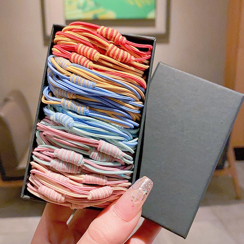 

Резиновая лента, женская завязанная веревка на голову, резинка для волос, кожаный комплект, завязанная с высоким хвостом, веревка для волос, детские аксессуары для волос