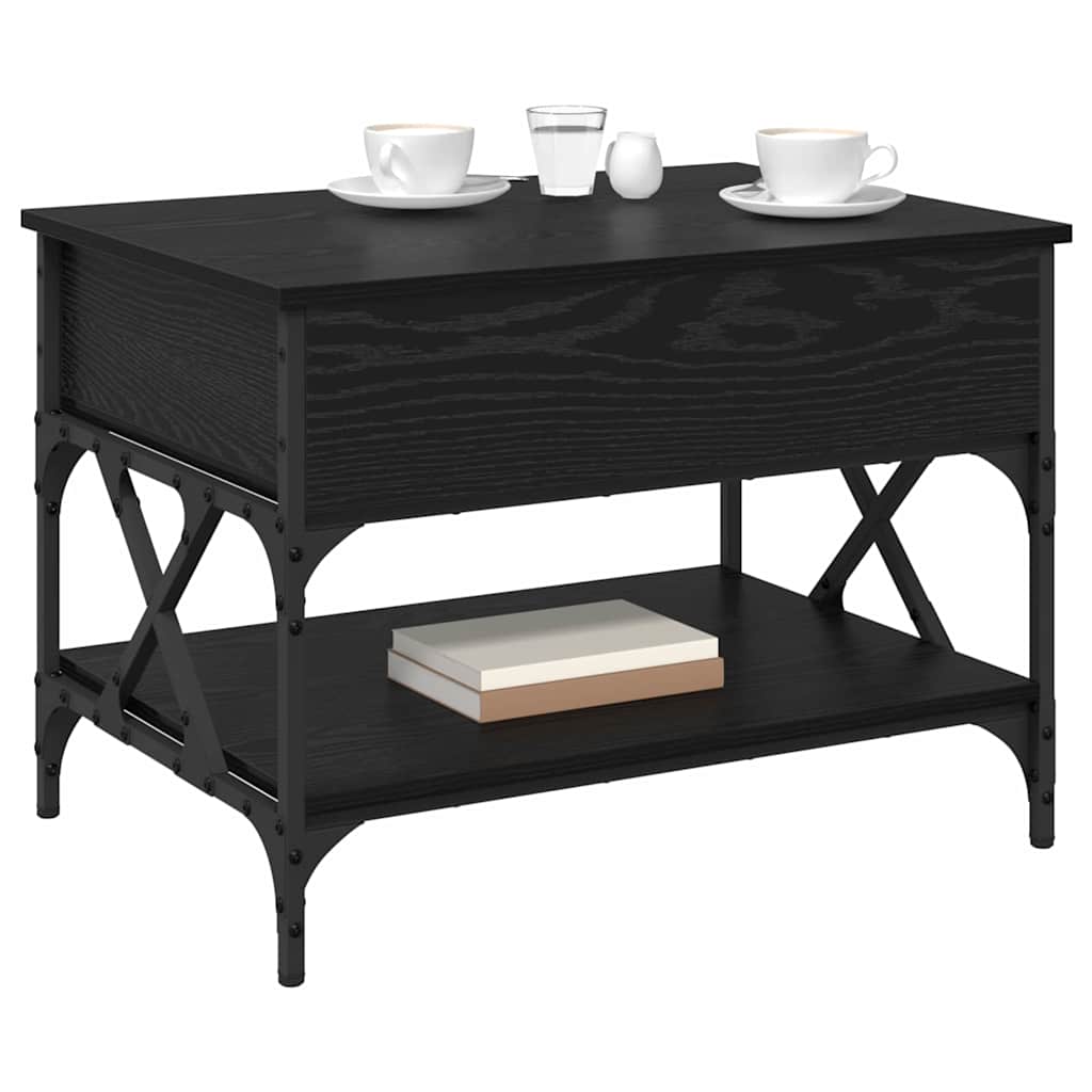 Coffee Table Black Oak Look 70x50x50 Cm Wood Based Panel