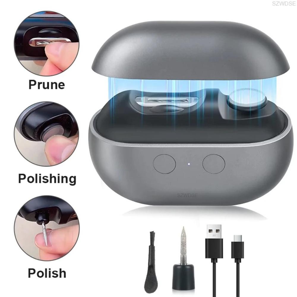 USB Rechargeable 2-Speed Electric Nail Clipper Trimmer & Polisher with LED Light & Clip Storage for Kids Seniors Adults