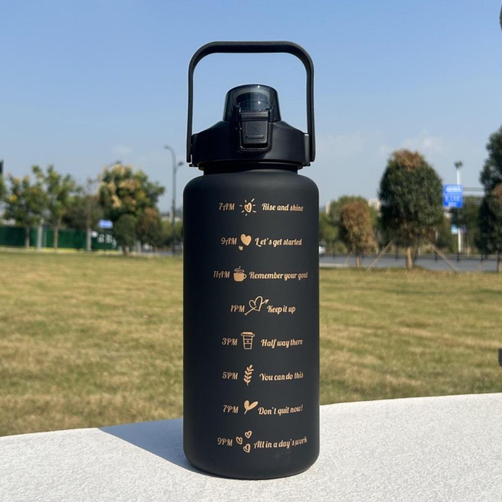 3Pcs Set Leakproof Gradient Color Sport Water Bottle Large Capacity Water Cup Gym Straw Cup Office