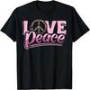 Love Peace Hippie Design - Retro Floral Peace Symbol T-Shirt