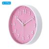 PATIKIL 20cm Wall Clock, 3D Numbers, Quartz Movement, Silent, No Tick-Clack, Round Wall Clock, for Office and Bedroom Decoration, Pink