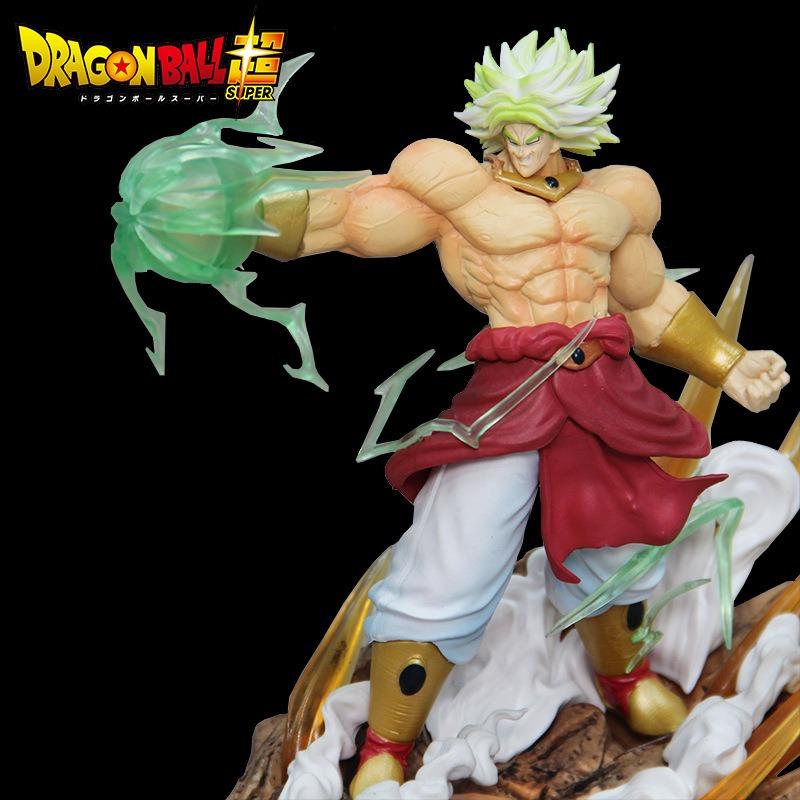 GK Figure Sun Broly V Goku Statue Ornament Model Muscle Fury Dual Form Animation Model