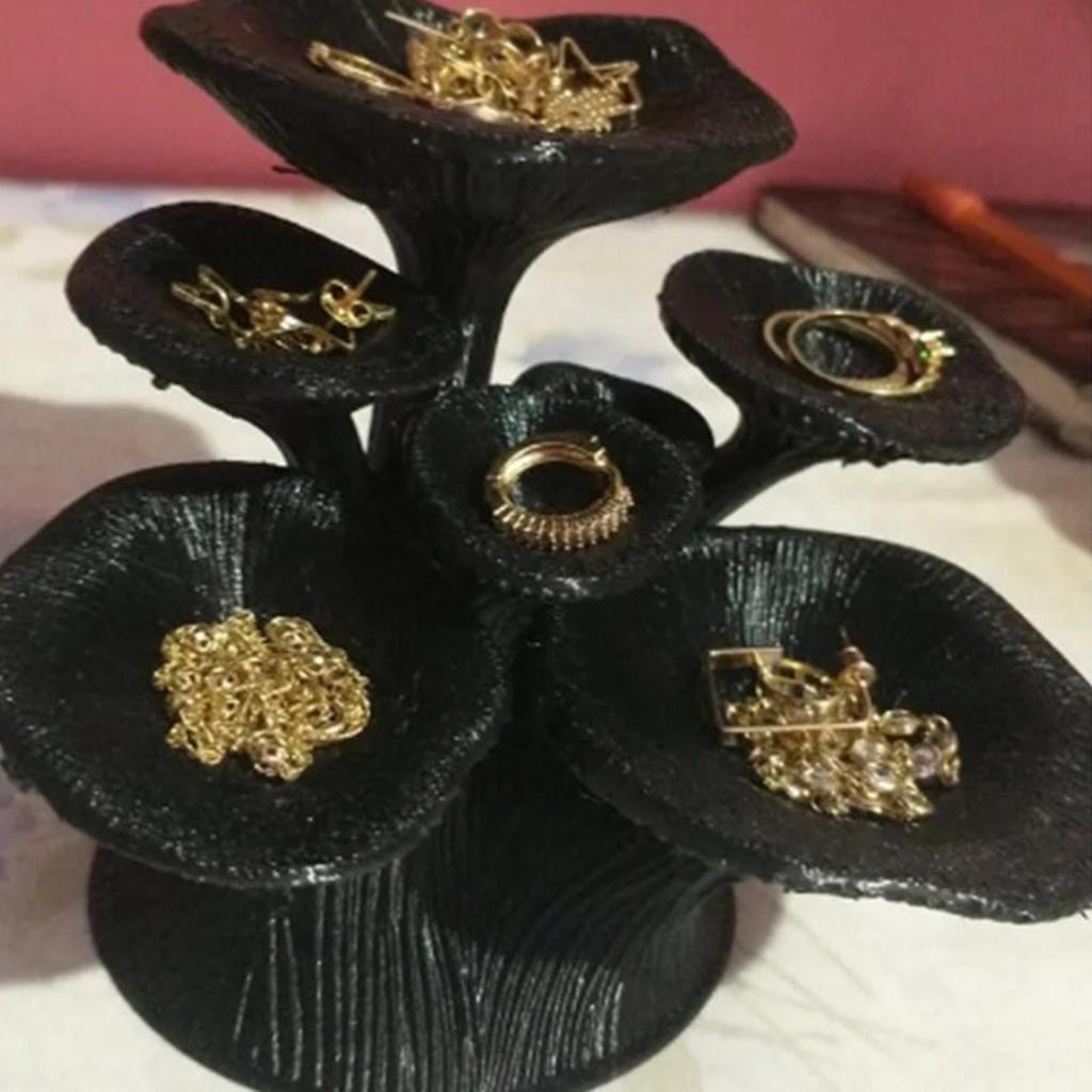 Jewelry Tray Mushroom Design Multi-Layered Mushroom Ring Holder Jewelry Tray for Necklace Bangle Earrings Home Desk Bedroom