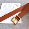New 3.5cm high-quality first-layer cowhide MIU belt decorative buckle with jacket pants leather belt