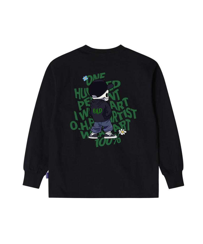 OHP Ohpxharmonia4 B Hip Skull Crew Neck Long Sleeve T-Shirt